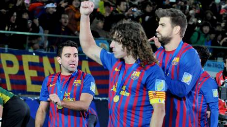 Xavi, Carles Puyol und Gerard Pique (v.l.) könnten die Zukunft des FC Barcelona gestalten
