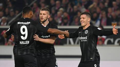 Sebastien Haller, Ante Rebic und Luka Jovic (v.l.) sorgen mit Eintracht Frankfurt für Furore