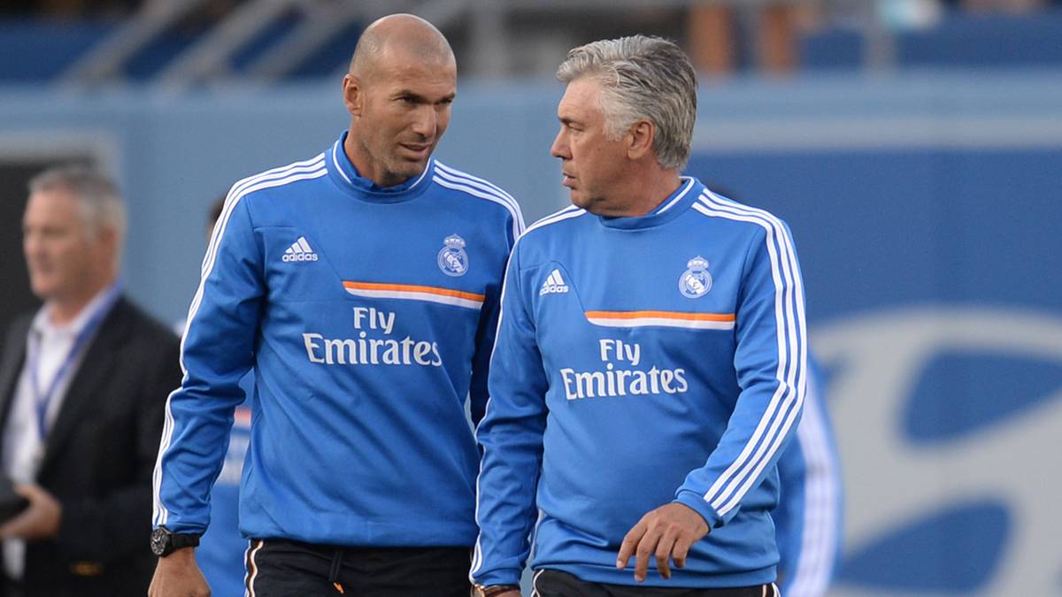 Ancelotti (r.) und Zidane gewannen 2014 zusammen die Champions League