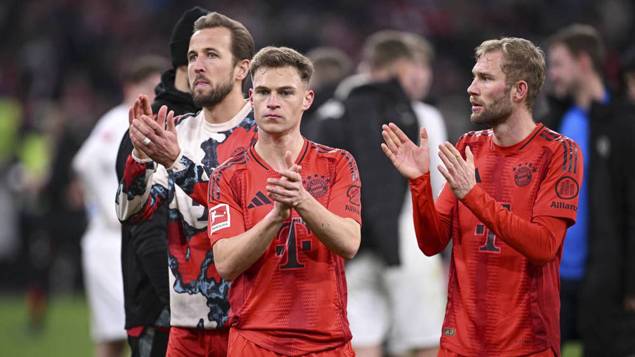Harry Kane, Joshua Kimmich und Konrad Laimer klatschen