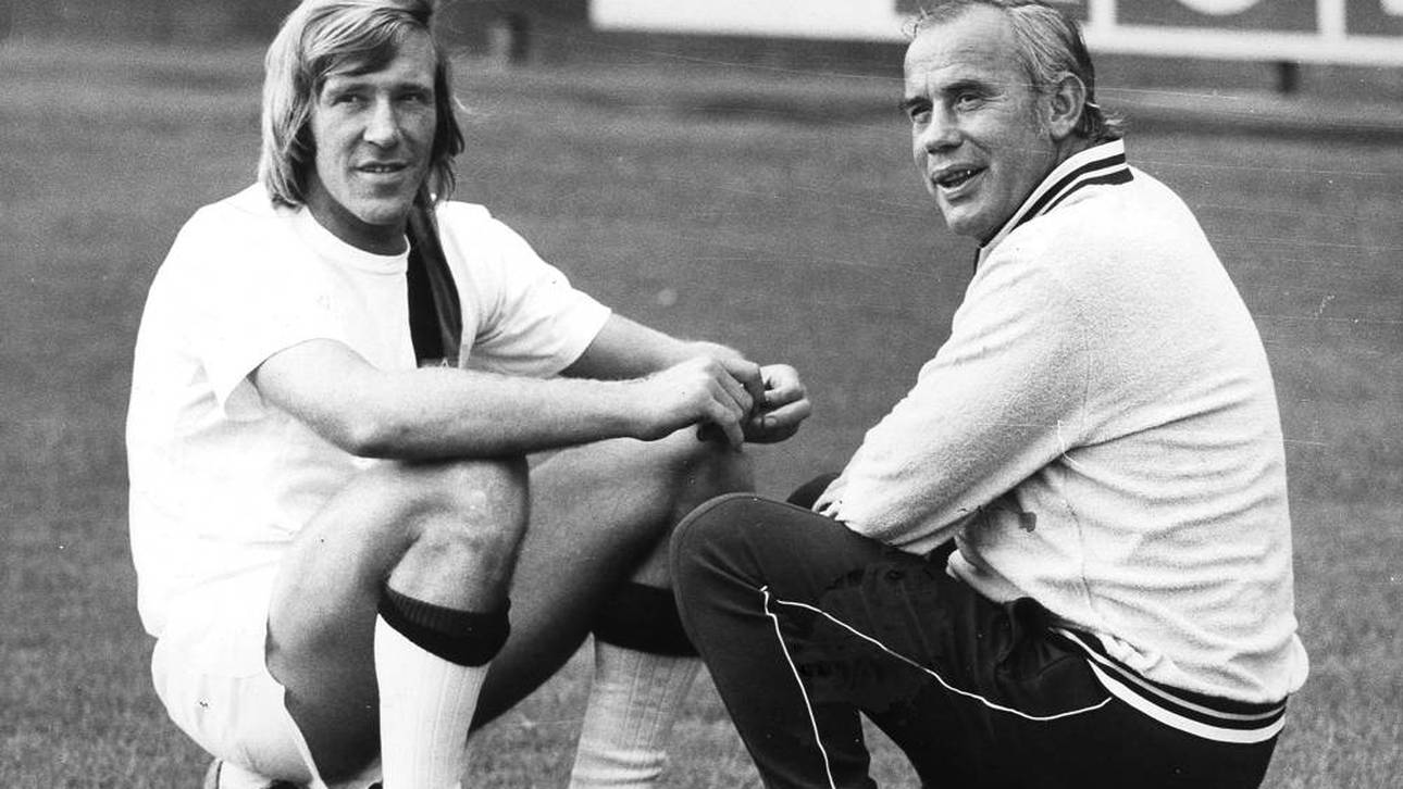 Günter Netzer mit seinem Trainer Hennes Weisweiler