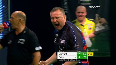 "Duzza" verteidigt seine Spitzenposition in der Darts Premier League und lässt sich auch von Gerwyn Price nicht aus der Ruhe bringen.