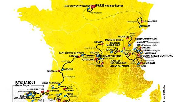Die Strecke der Tour de France 2023 in der Übersicht