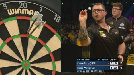 Lukas Wenig unterliegt Barry Keane in der ersten Runde des German Darts Grand Prix. Damit ist der nächste Deutsche ausgeschieden.