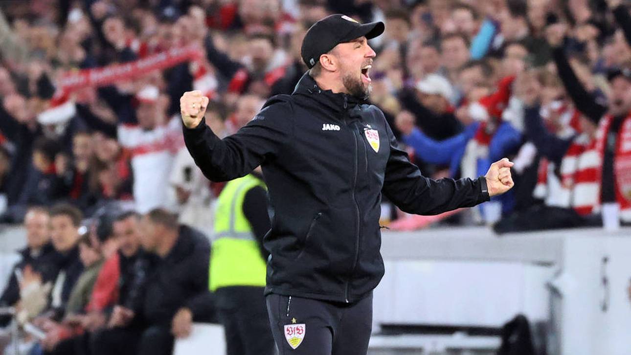 Sebastian Hoeneß bejubelt den Einzug des VfB ins Pokalfinale