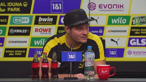 BVB-Trainer Edin Terzic spricht auf der Pressekonferenz über den ablösefreien Abgang von Mittelfeldstratege Mahmoud Dahoud.