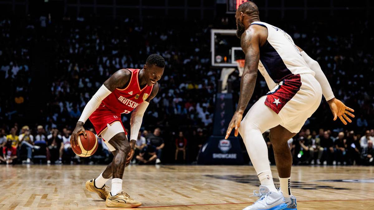 Dennis Schröder und LeBron James im Duell bei der Olympia-Generalprobe