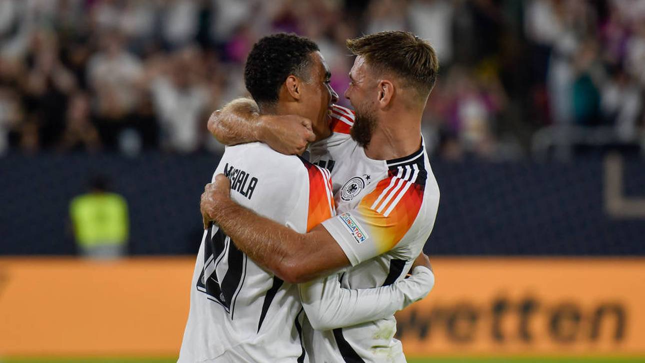 Füllkrug (rechts)  jubelt nach Treffer gegen Ungarn mit Jamal Musiala