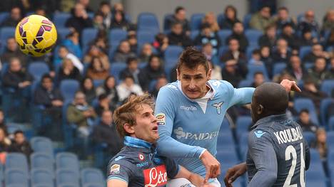 Miroslav Klose spielt mit Lazio Rom in Neapel