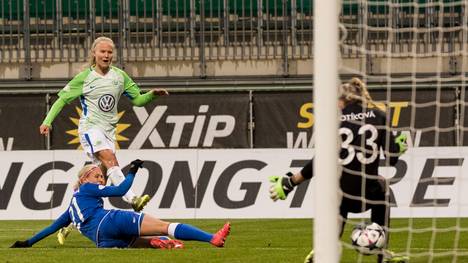 Pernille Harder machte zwei Tore für den VfL Wolfsburg gegen Prag