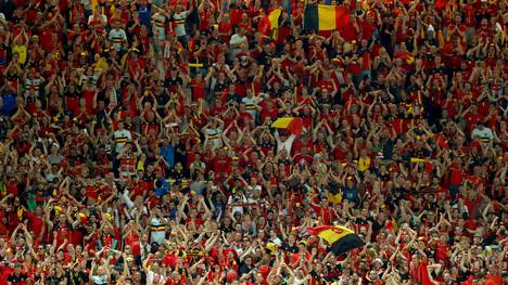 Belgische Fans beim Ungarn-Spiel