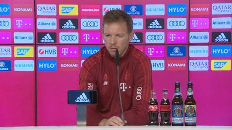 Wirkt sich die Unruhe im Verein wegen der Katar-Debatte, die auf der JHV der Bayern ein großes Thema war, auch auf die Mannschaft aus? Julian Nagelsmann äußert sich dazu.