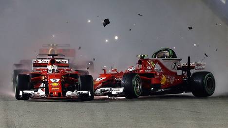 Sebastian Vettel und Kimi Räikkonen zerlegten in Singapur ihre Ferraris 