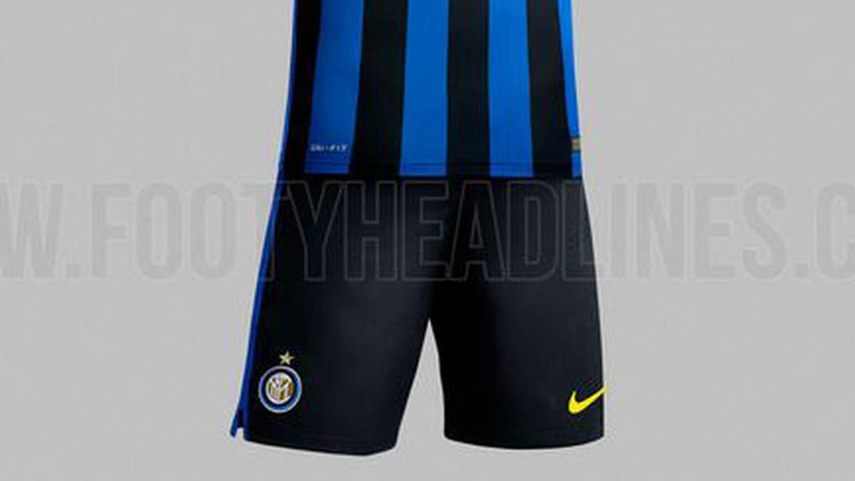 Was wäre Inter Mailand ohne blau-schwarzes Trikot? Eben. Die Streifen bleiben klassisch schmal, auch die schwarze Hose ist okay. Aber die gelben Stutzen sollten die Designer vielleicht noch einmal überdenken