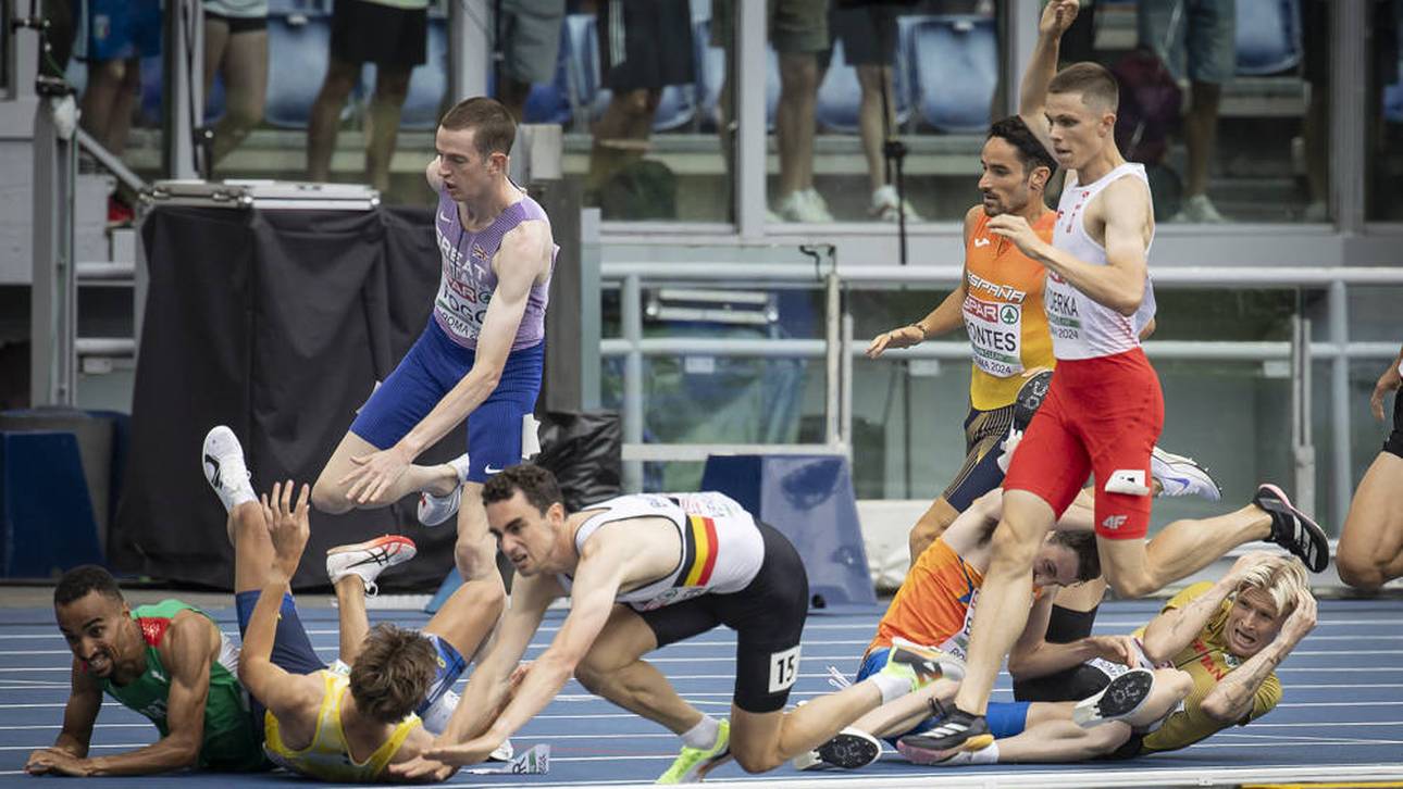 Beim Vorlauf über 1.500 Meter kam es zu einem großen Sturz