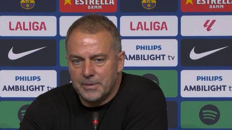 Nach dem 1:0-Siegtreffer per Elfmeter muss Barcelonas Lamine Yamal verletzt vom Platz genommen werden. Trainer Hansi Flick bedauert die vielen aktuellen Verletzten bei den Katalanen.