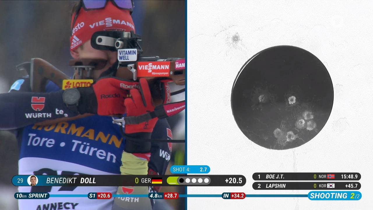 Doll sprintet auf das Podest