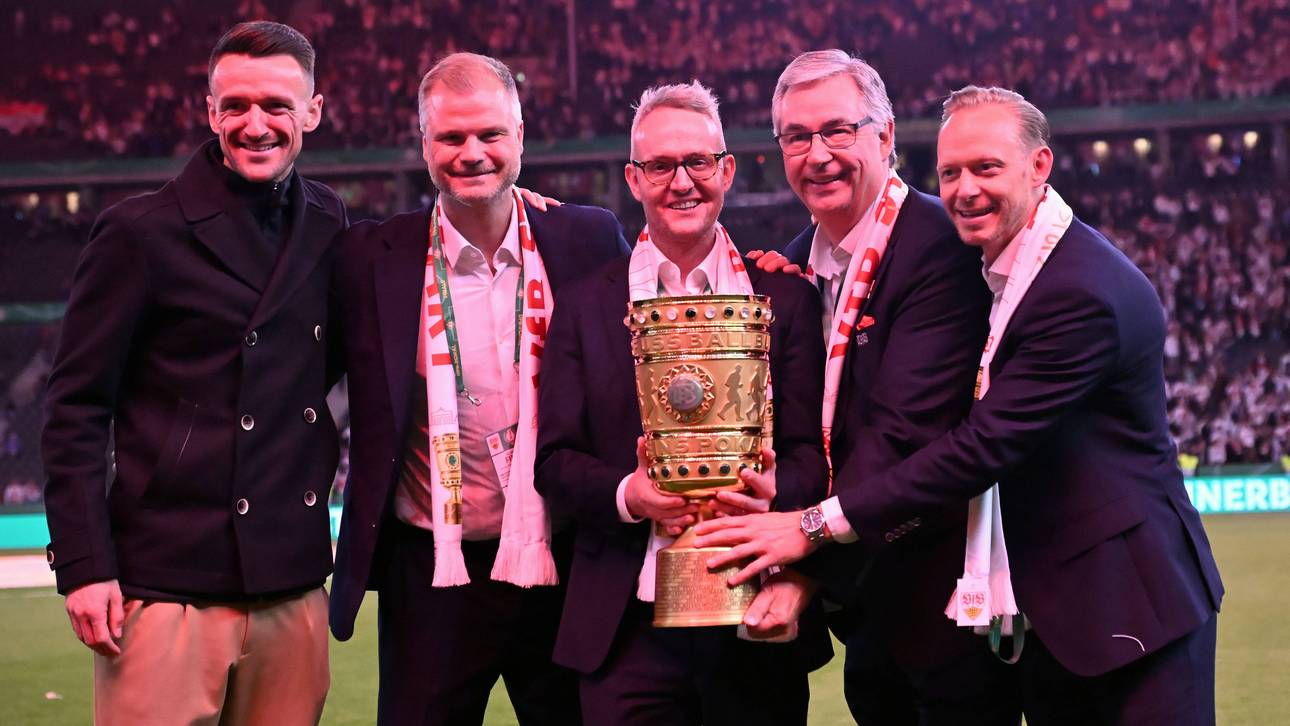 Die VfB-Bosse nach dem DFB-Pokalsieg 