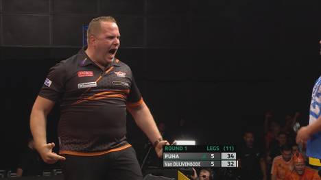 Dirk van Duijvenbode schlägt Haupai Puha bei der World Series of Darts mit 6:5 und zieht in die zweite Runde ein.