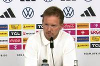 Auf der Pressekonferenz vor dem Testspiel der deutschen Nationalmannschaft gegen Griechenland spricht Bundestrainer Julian Nagelsmann über die Stürmersituation.