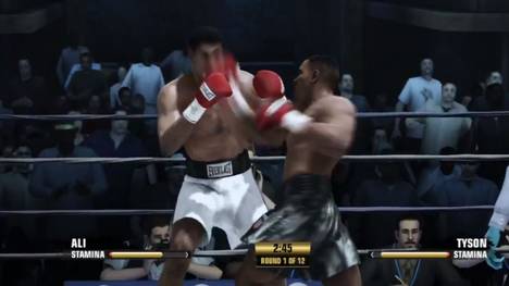 Muhammad Ali (l.) kassiert einen harten Treffer von Mike Tyson