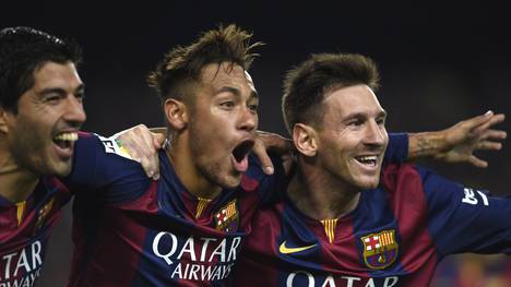 Luis Suarez, Neymar und Lionel Messi vom FC Barcelona