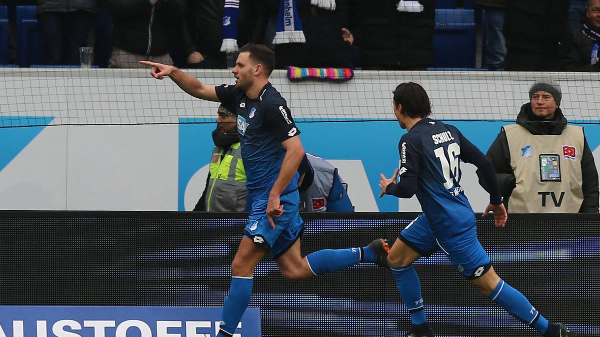Dann setzt Adam Szalai (l.) den ersten Treffer für die TSG. Doch die Führung aus der 27. Minute hält nicht lange