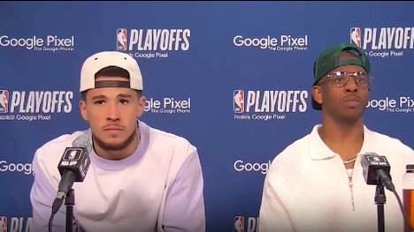 Devin Booker scherzt, wie er Call of Duty spielte, um nach der Niederlage der Phoenix Suns Dampf abzulassen. Anschließend gewannen sie in Spiel 2 der Playoffs mit 123:109 gegen die Clippers.