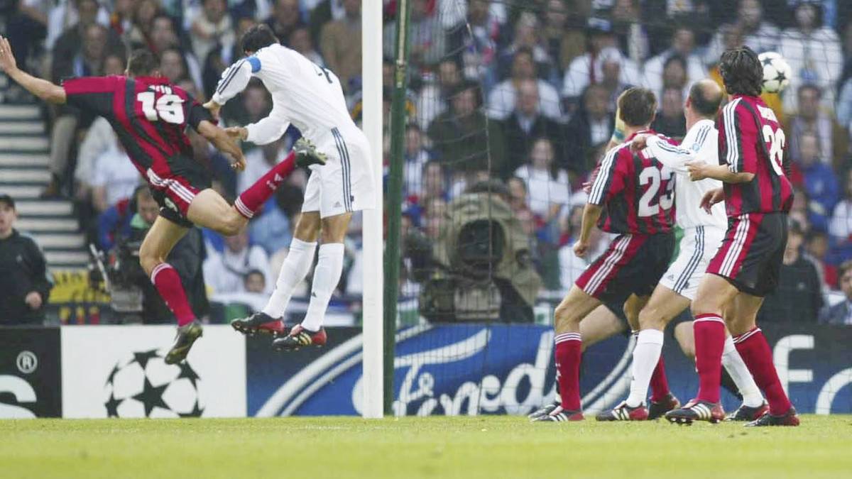 Glasgow: In der 14. Minute des Champions-League-Finals gegen Real Madrid im Jahr 2002 erzielt Lúcio den schnellen Ausgleich, nachdem Raúl die Madrilenen in Führung gebracht hatte. Am Ende reicht es bekanntlich nicht zum großen Wurf. Trotzdem bleibt dieses Tor für die Ewigkeit