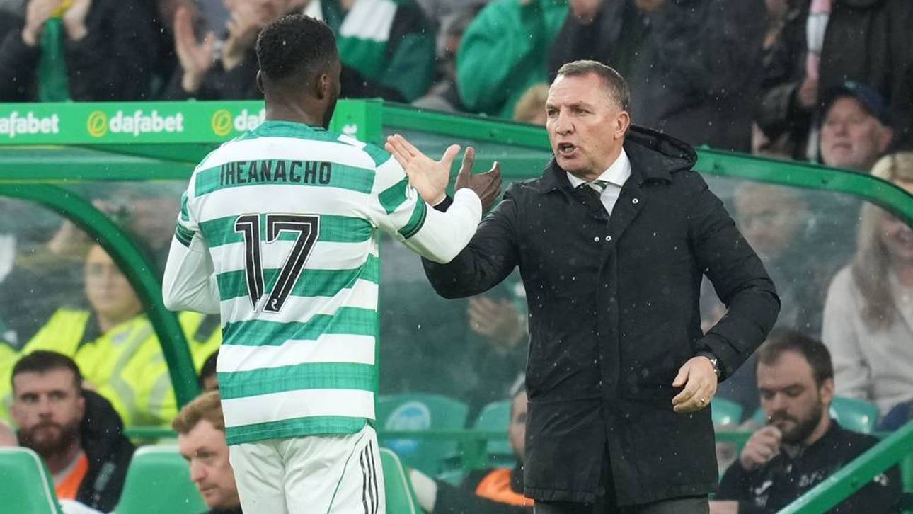Brendan Rodgers (r.) hat als Celtic-Trainer derzeit nicht den leichtesten Job