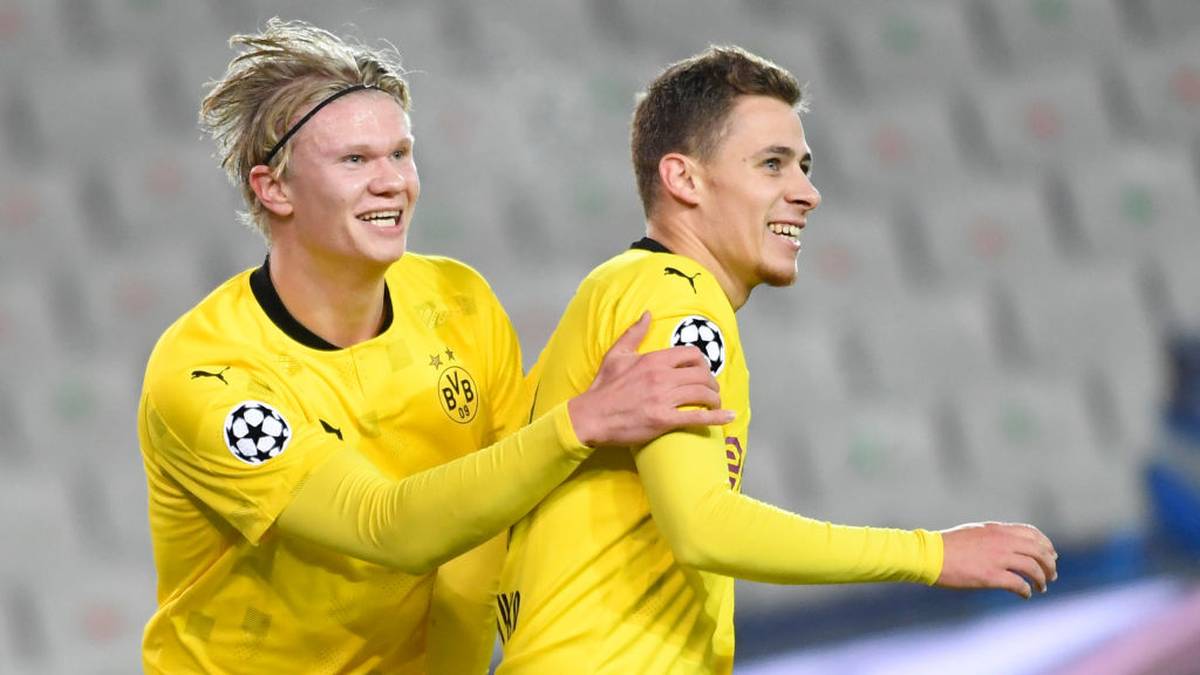Erling Haaland (L) und Thorgan Hazard erzielten die Treffer für Borussia Dortmund