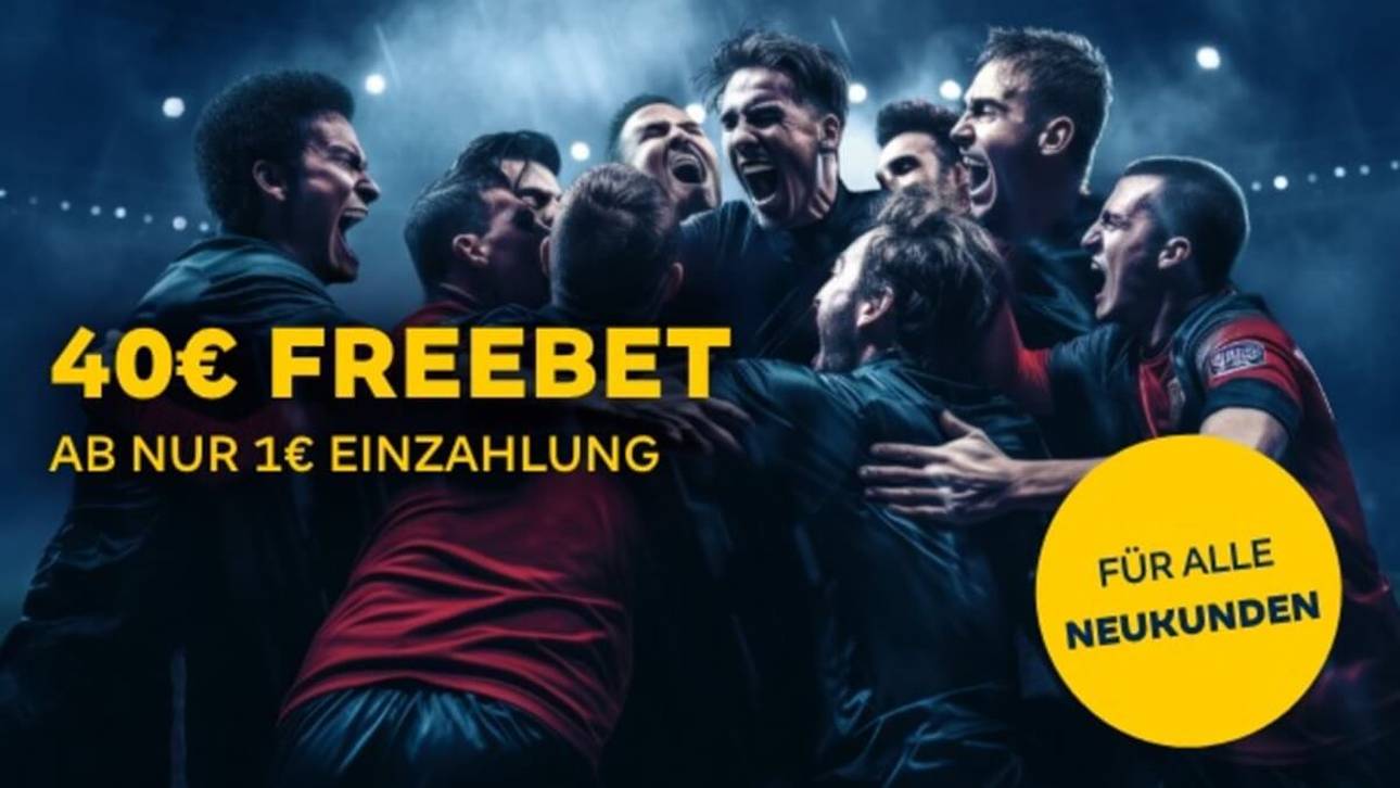 Bis 60 € Cashback + 40€ Freebet mit nur 1€ Einzahlung