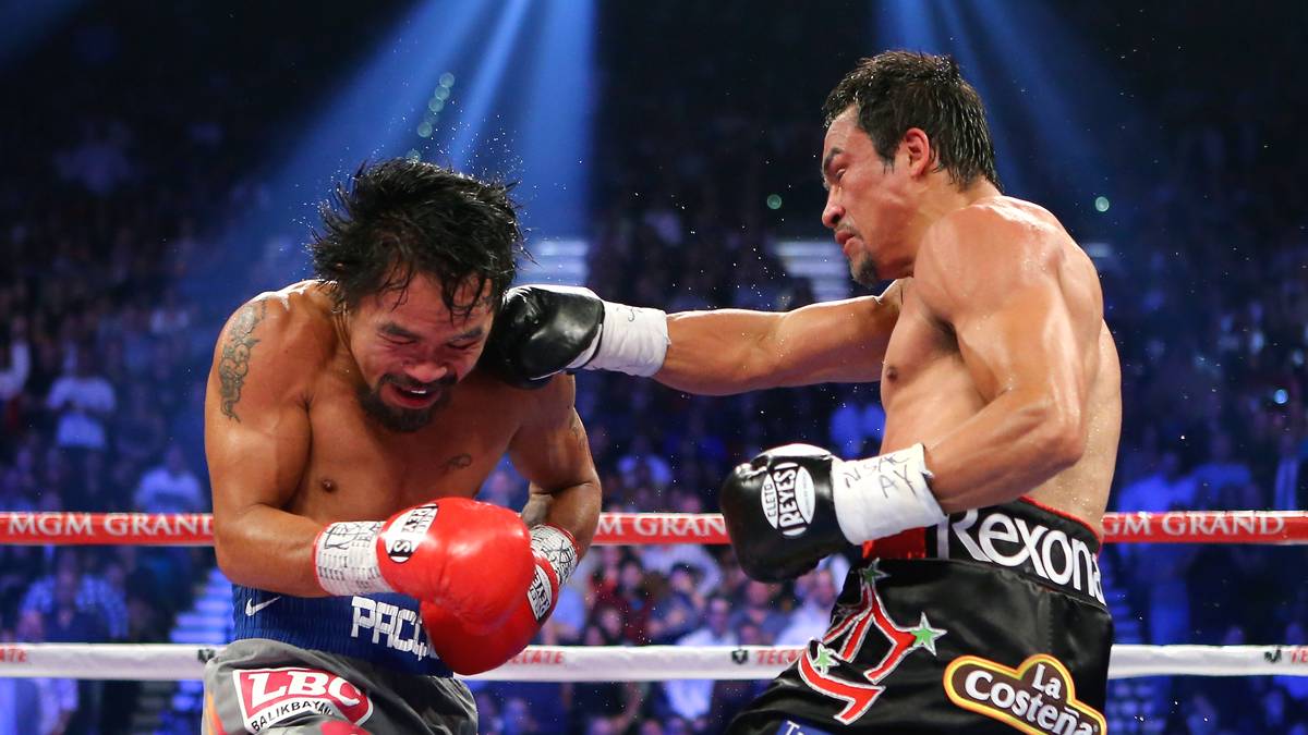 Platz 9: Manny Pacquiao - 23 Millionen Dollar (gegen Juan Manuel Marquez, Dezember 2012). Das insgesamt vierte Aufeinandertreffen mit "Dinamita" Marquez - der "Kampf des Jahrzehnts" - bringt Pacquia seine bis heute zweithöchste Gage ein - und eine bittere Niederlage. Eine Sekunde vor Ende der 6. Runde knockt Marquez den Volkshelden der Philippinen aus