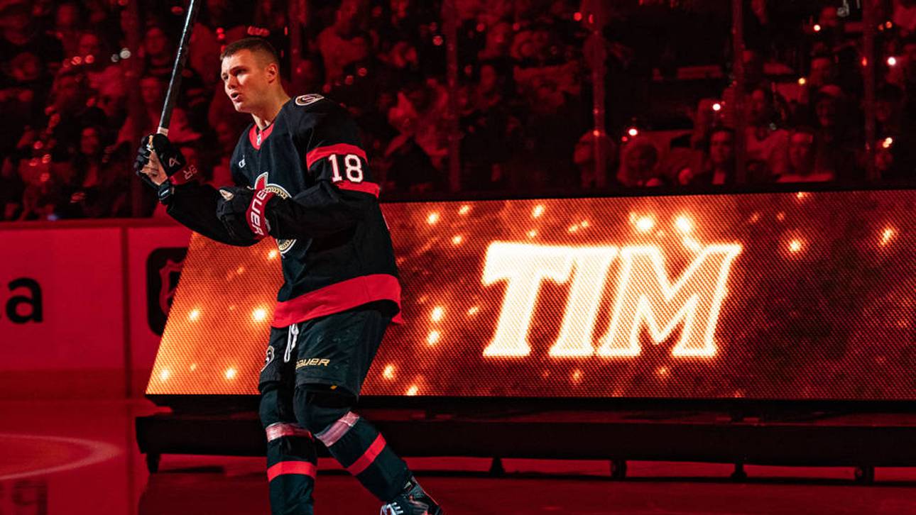 Der deutsche Eishockey-Nationalspieler Tim Stützle ist mit den Ottawa Senators auf Playoff-Kurs in der NHL