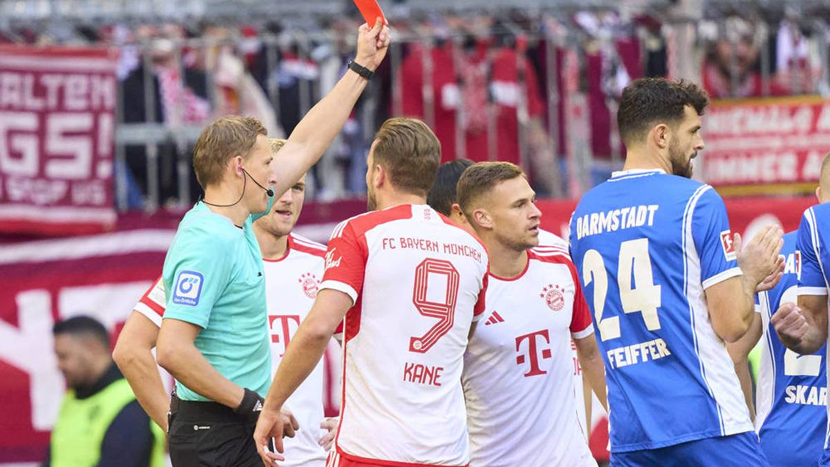 Joshua Kimmich sah beim FC Bayern gegen Darmstadt schnell Rot