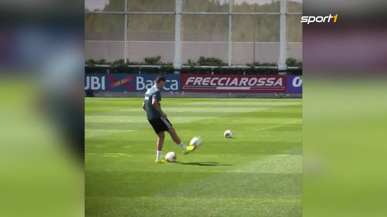 Wie in der NBA! Cristiano Ronaldo zaubert beim Training von Juventus Turin
