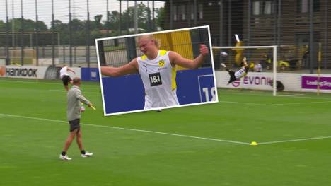 Erling Haaland ist zurück beim BVB und testet gleich mal den neuen Keeper Gregor Kobel - ohne Erfolg!
