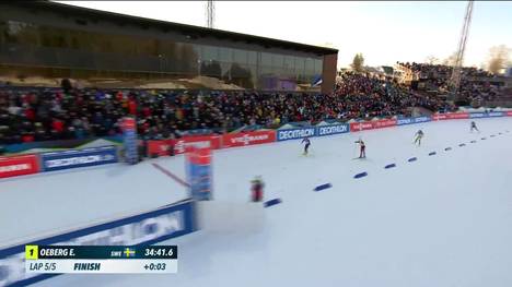 Denise Herrmann setzt sich im Massenstart von Otepää in einem starken Zielsprint gegen Marte Olsbu Röiseland durch. Schneller ist nur die Schwedin Elvira Öberg.