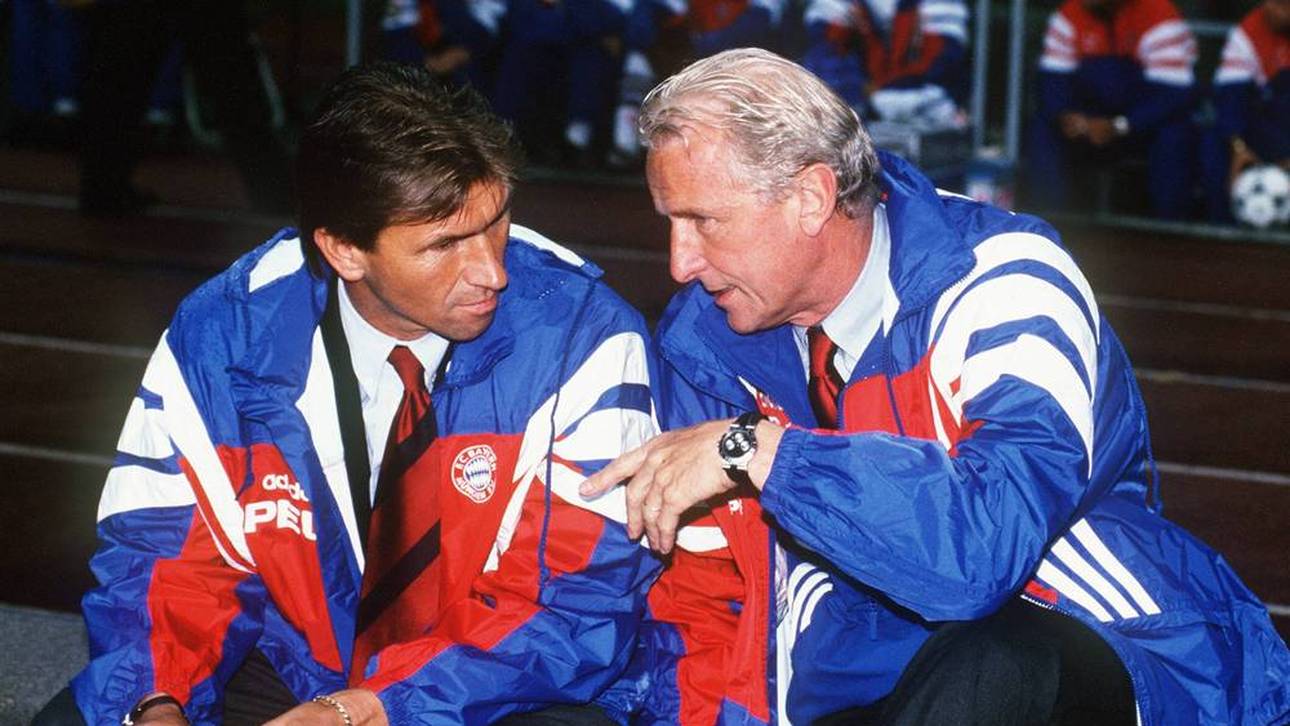 Klaus Augenthaler als Assistent von Giovanni Trapattoni im Jahr 1996