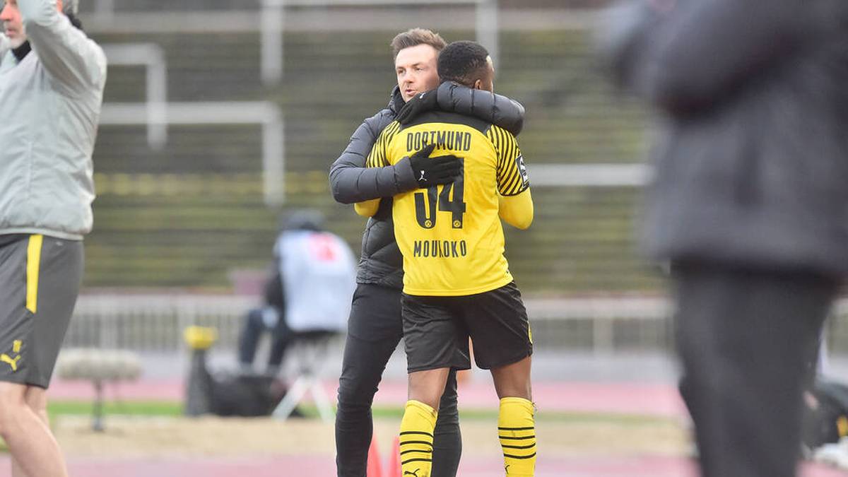 Youssoufa Moukoko trainierte in Dortmund unter Enrico Maaßen