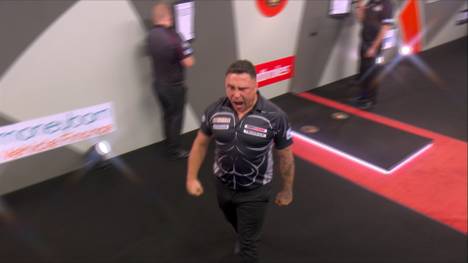 Gerwyn Price setzt sich gegen seinen Angstgegner Raymond van Barneveld deutlich mit 4:0 durch und zieht ins Achtelfinale ein.