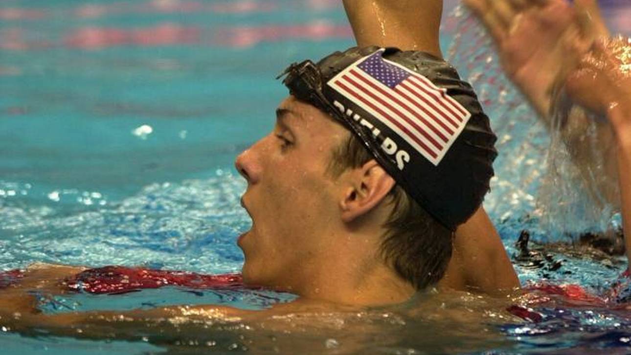 Michael Phelps - damals 16 - bei seinem ersten WM-Titel 2001 in Japan