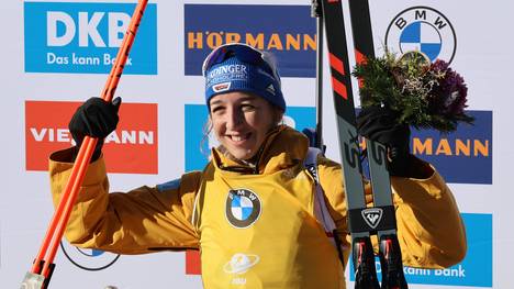 Franziska Preuß gewann den Sprint in Hochfilzen