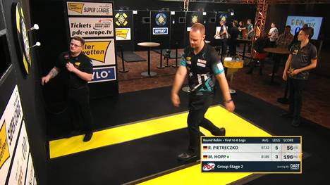 Max Hopp hat bei der PDC Europe League keine Chance mehr, das WM-Ticket zu lösen. Sein Gegenüber, Ricardo Pietreczko beendete derweil das 4. Leg mit einem Monster-Finish von 167.