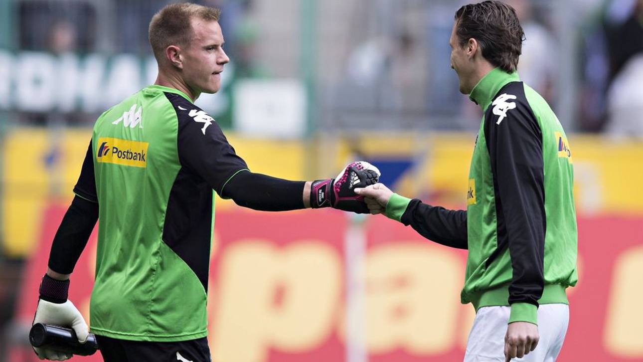 ter Stegen (l.) und Roel Brouwers (r.) bei ihrer gemeinsamen Zeit in Mönchengladbach