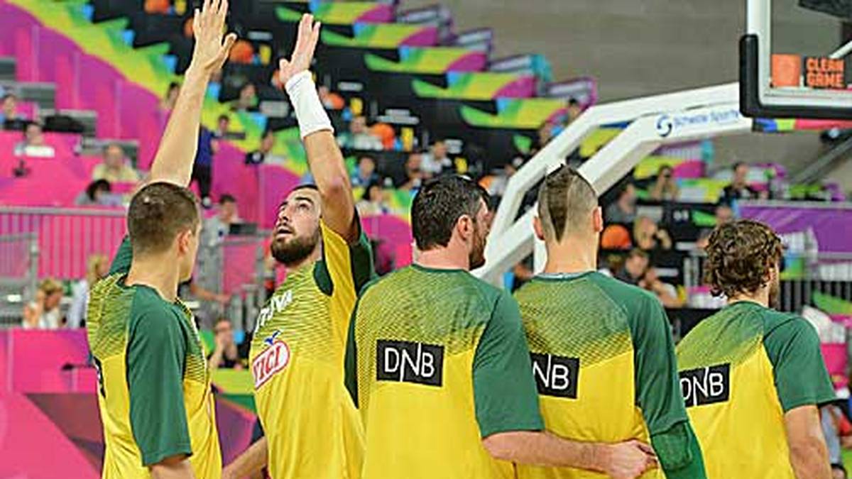 Vor dem Spiel gegen den Topfavoriten machen sich die Litauer heiß