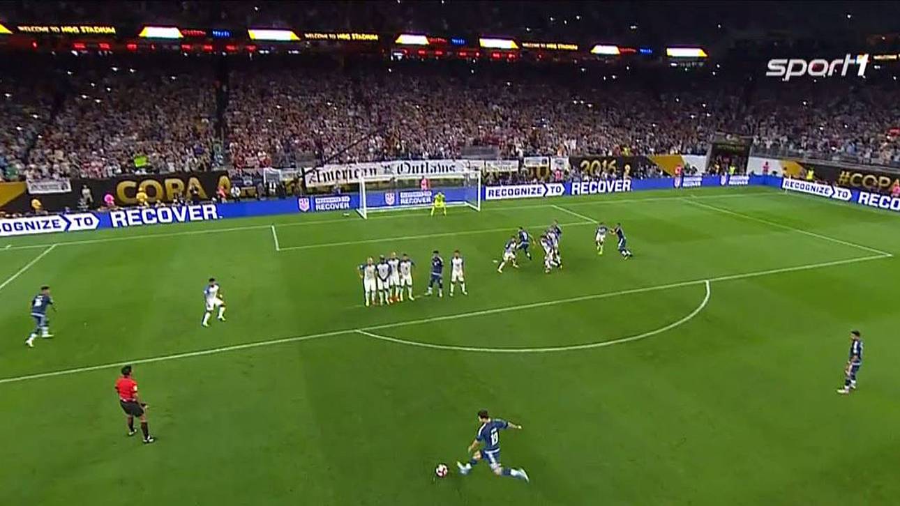 Messis Zauberfreistoß in den Knick