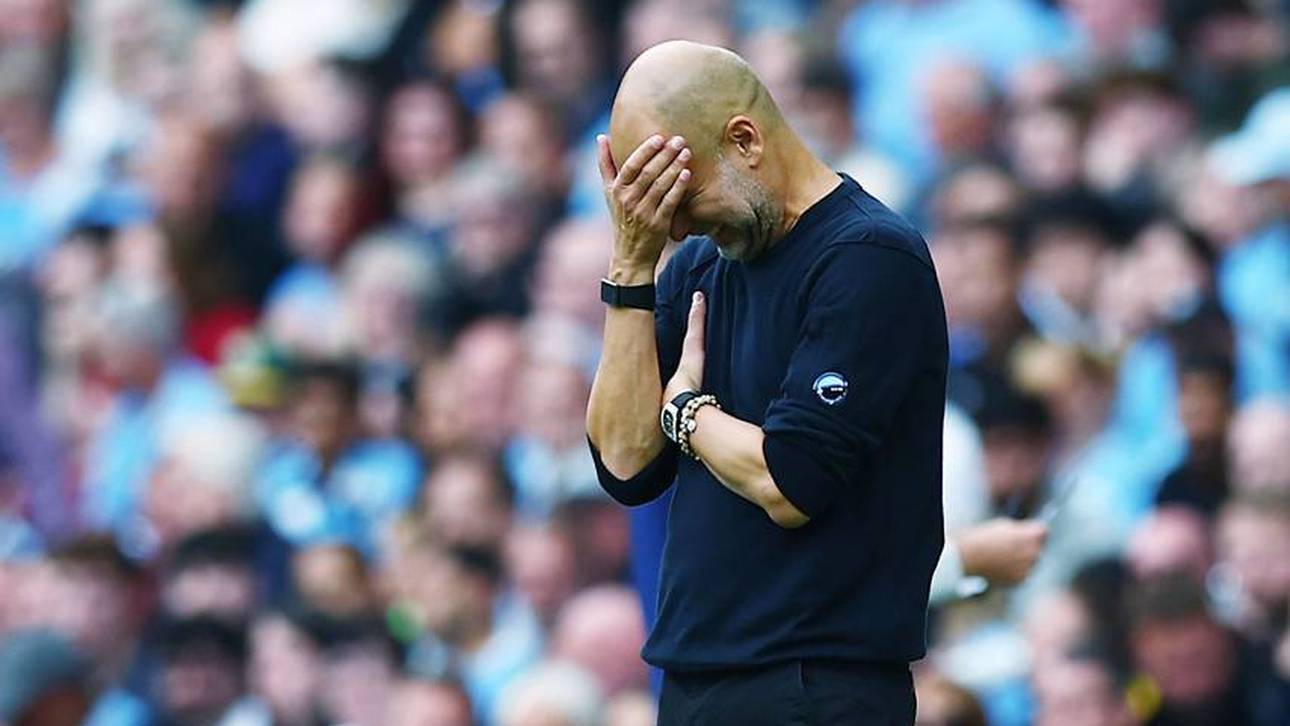 Trainer Pep Guardiola hat mit Manchester City einen schmerzhaften Dämpfer kassiert