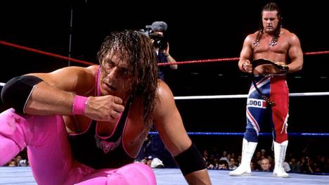 Bret Hart (vorn) bestritt beim WWE SummerSlam 1992 ein legendäres Match gegen den British Bulldog