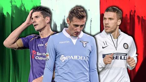 Mario Gomez, Miroslav Klose und Lukas Podolski in der Serie A